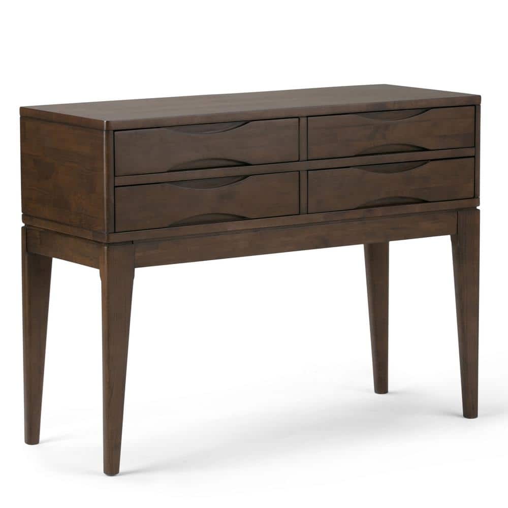 Harper 40" Walnut Brown Solid Wood Hallway Console Table with Storage