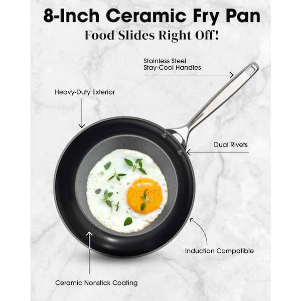 Gotham Steel 8.5 in. Stainless Steel Ti-Cerama Non-Stick Frying Pan 1982 -  The Home Depot