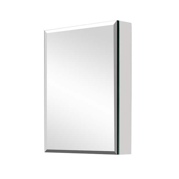 Cesicia Recessed/Surface Mount 20 in. W x 26 in. H Black Rectangular Aluminum Medicine Cabinet with Mirror and Adjustable Shelf