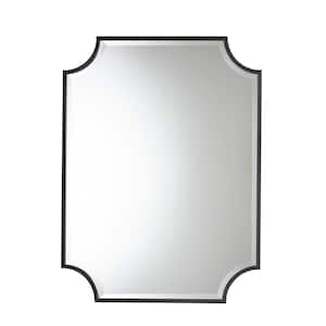 Parcenet Modern 30 in. W x 40 in. H Black Rectangle Framed Mirror