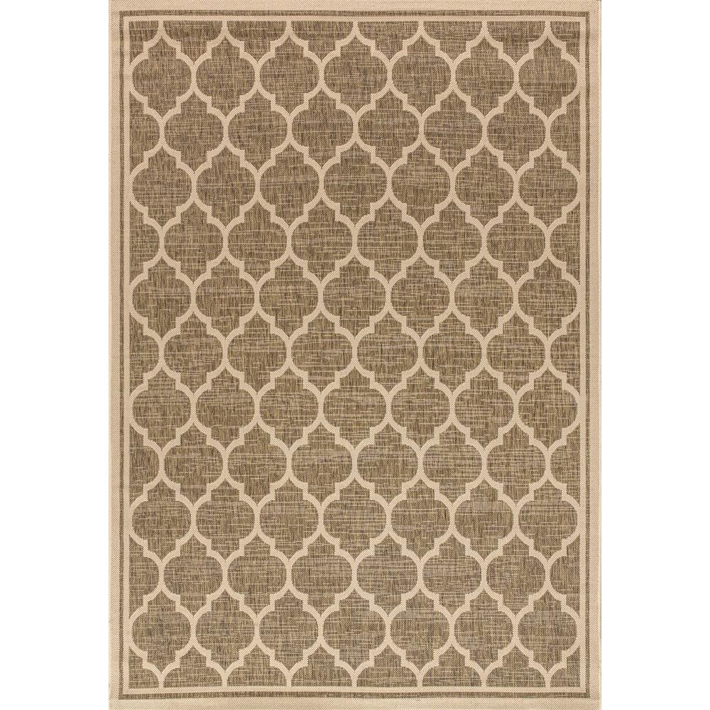 Trellis Textured Weave Indoor/Outdoor Brown/Beige 8' x 10' Rug