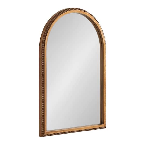 Chaston Gold 20 in. W x 30 in. H Arch MDF Wall Mirror