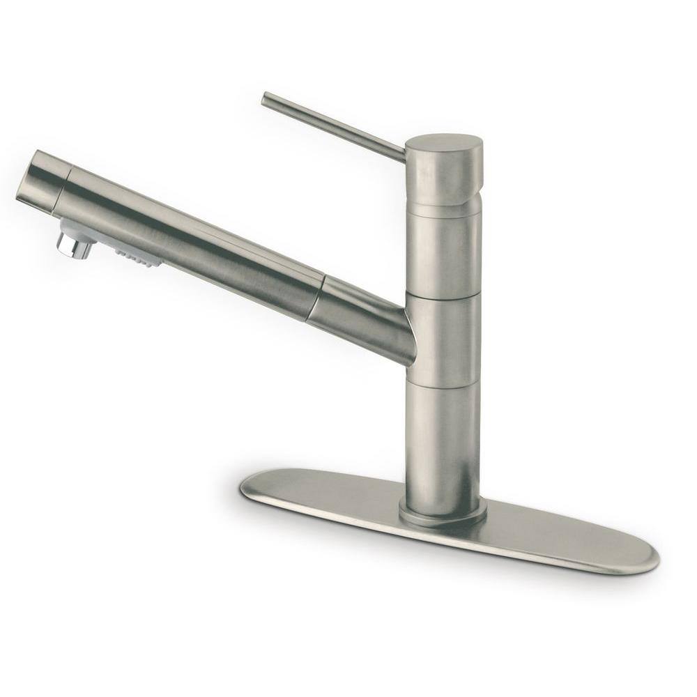 Chrome Single Handle Pull-Out Spray Kitchen Faucet