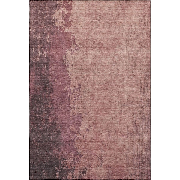 Mayfield Premium Machine Washable Abstract AMF1904 Coral 8 ft. x 10 ft. Area Rug