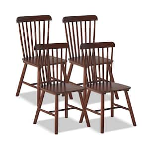 Walnut Windsor 100% Solid Wood Dining Chairs Set of 4