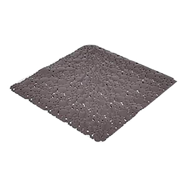 Bubbles Non-Slip Square Shower Mat Solid Taupe 20″L X 20″W