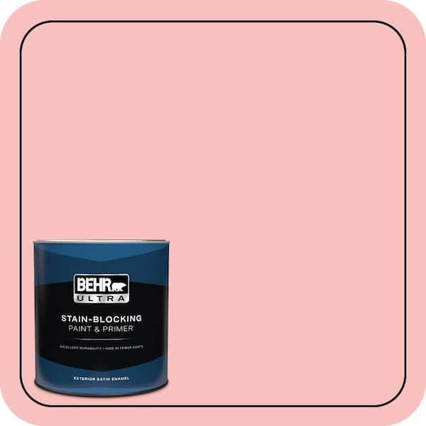 BEHR ULTRA 1 qt. #160A-3 Pink Hydrangea Satin Enamel Exterior Paint & Primer