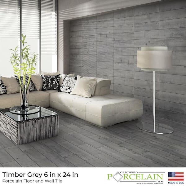 Marazzi Montagna Dapple Gray 6 in. x 24 in. Porcelain Floor and Wall Tile  (14.53 sq. ft./case) ULM7 - The Home Depot