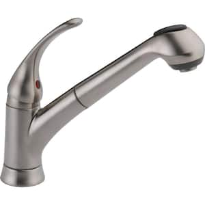 Foundations Single-Handle Pull-Out Sprayer Kitchen Faucet In Stainless