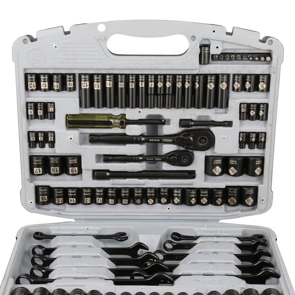 New Stanley 92-824 69 Piece Black Chrome Deluxe Socket Tool Set Kit With  Case