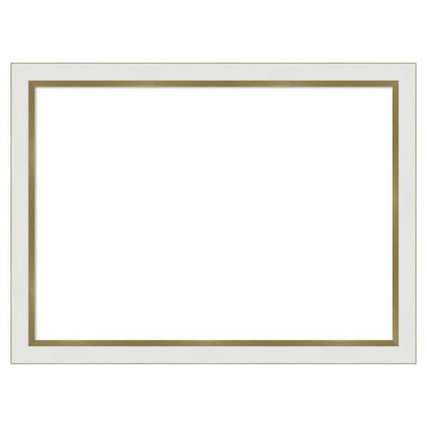 Amanti Art Eva Narrow White Gold 31 in. x 23 in. Polystyrene Framed Dry Erase Magnetic Memo Board