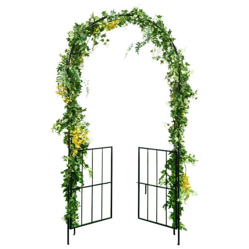 7 .5 ft. Outdoor Black Garden Arbor Metal Arch with Trellis for Climbing Plants Garden Archway for Party Decoration price history on PriceWatchPro