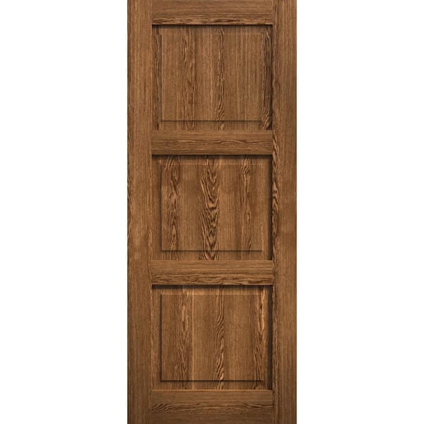 42 in. x 80 in. Cognac Oak Color Solid Wood Slab with Hardware