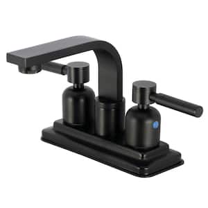 Concord 4 in. Centerset 2-Handle Bathroom Faucet with Push Pop-Up in Matte Black