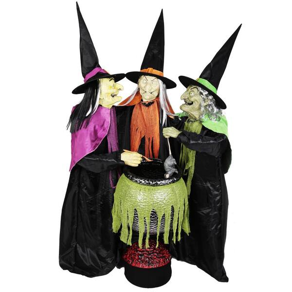 Home Accents Holiday 5.5 ft. Animated Cauldron Trio