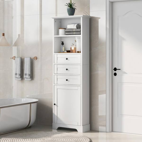  glitzhome 68 H Wooden Free Standing Bathroom Cabinet