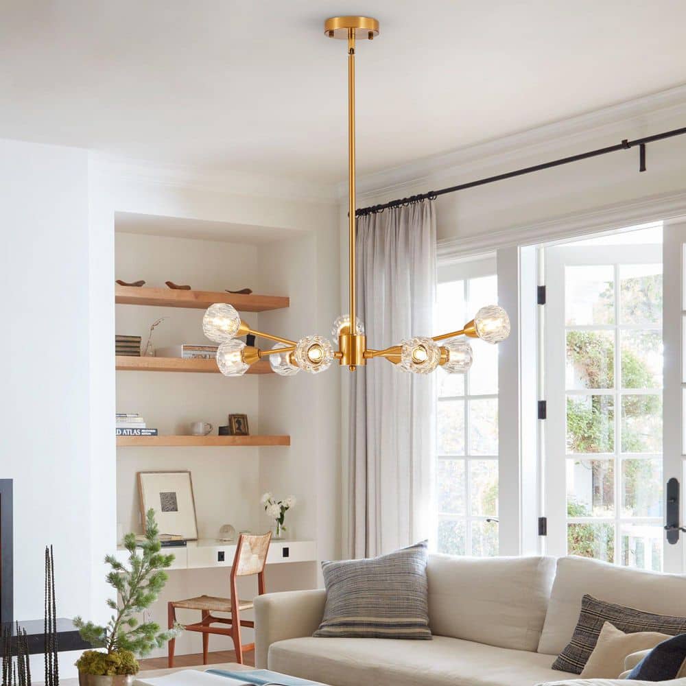 9-Light Gold Modern Crystal Chandelier for Kitchen Island with no bulbs included price history on PriceWatchPro