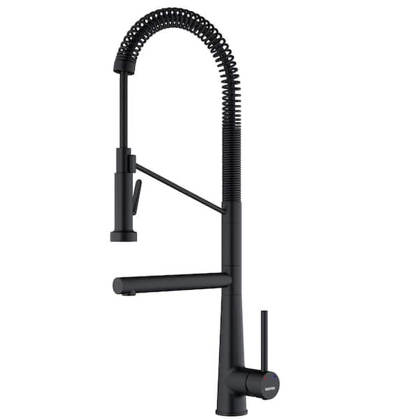 Karran Tumba Single Handle Pull Down Sprayer Kitchen Faucet in Matte Black