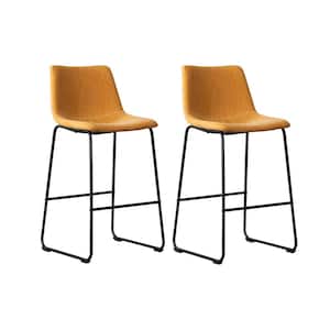Clermont 39 in. Tan Upholstered Bar Stool (Set of 2)