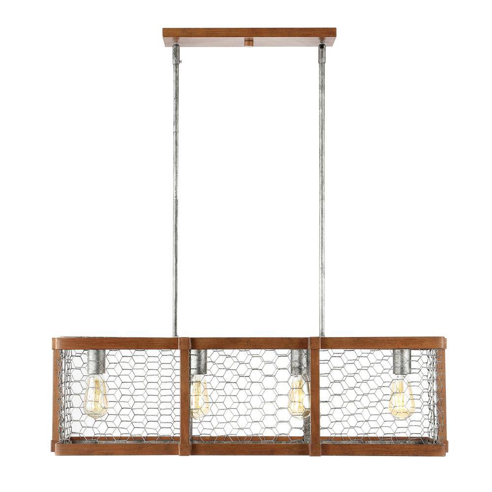 Gaines 34.5" Antique Brown Iron LED Farmhouse Pendant