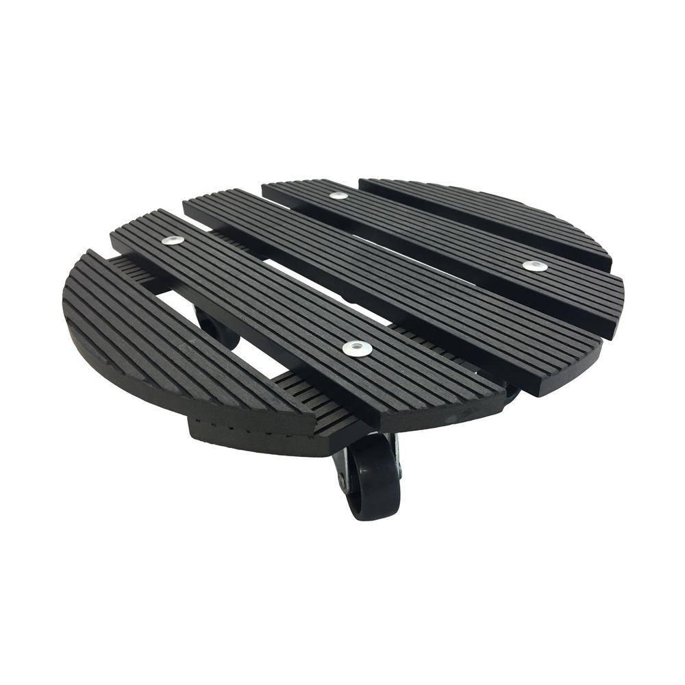 Wagner 11.4 in. Gray Round WPC Plant CaddyWood Plastic Composite 64