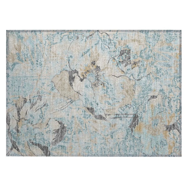 Chantille Machine Washable Indoor/Outdoor Abstract ACN2929 Sky 3 ft. x 4 ft. Area Rug