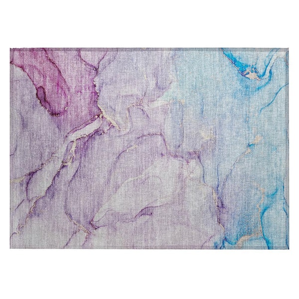Chantille ACN516 Purple 1 ft. 8 in. x 2 ft. 6 in. Machine Washable Indoor/Outdoor Geometric Area Rug