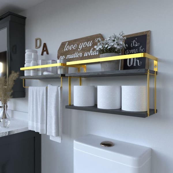 Gold Stainless Steel Bathroom Corner Shelf - Wall Mounted – pocoro
