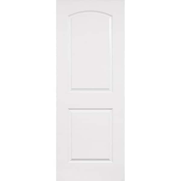 Steves & Sons 18 in. x 80 in. 2 Panel Roundtop No Bore Solid Core White Primed Wood Interior Door Slab