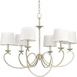Savor Collection 6-Light Silver Ridge Chandelier with Shade