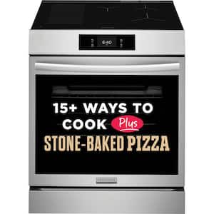 Gallery 30 in. 5 Element Slide-In Induction Range in Smudge-Proof Stainless Steel with Stone-Baked Pizza