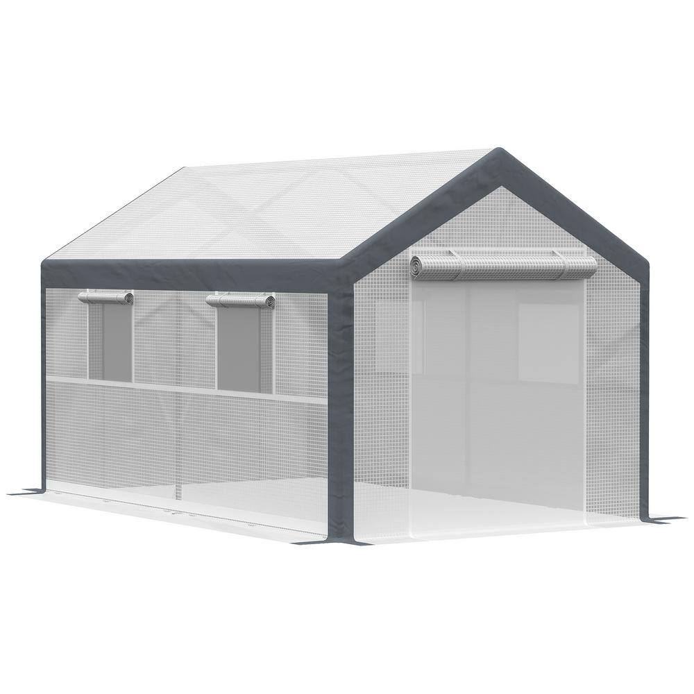 12 ft. W x 7 ft. D x 7 ft. H Outdoor Polyethylene Walk-In Greenhouse with R