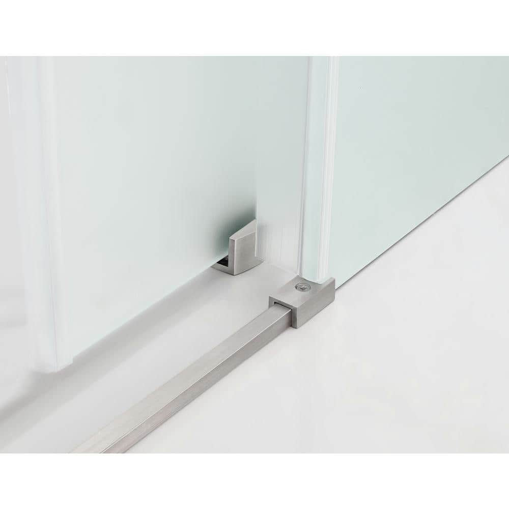 Coraline 48'' Frosted Tempered Glass Frameless Sliding Shower Door