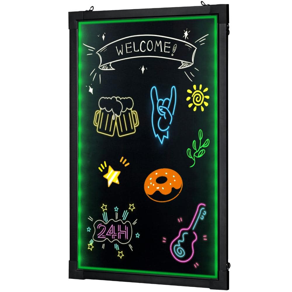 Bunpeony LED Message Writing Board, 16x12 in. Erasable Light Up Menu Sign with 8 Fluorescent Markers and Remote Control