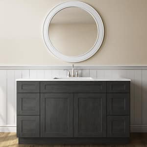 60 in. W x 21 in. D x 34.5 in. H Plywood Ready to Assemble Bath Vanity Cabinet Without Top in Shaker Charcoal