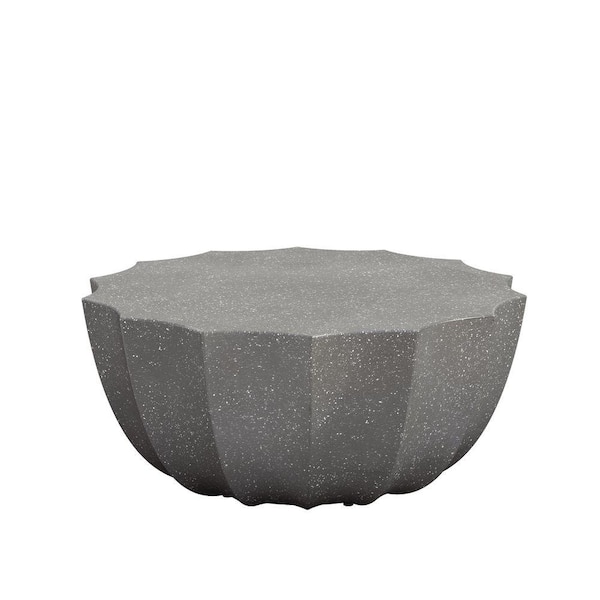 35.43 in. Outdoor Coffee Table Modern Stylish Design for Patio Garden Backyards, Grey