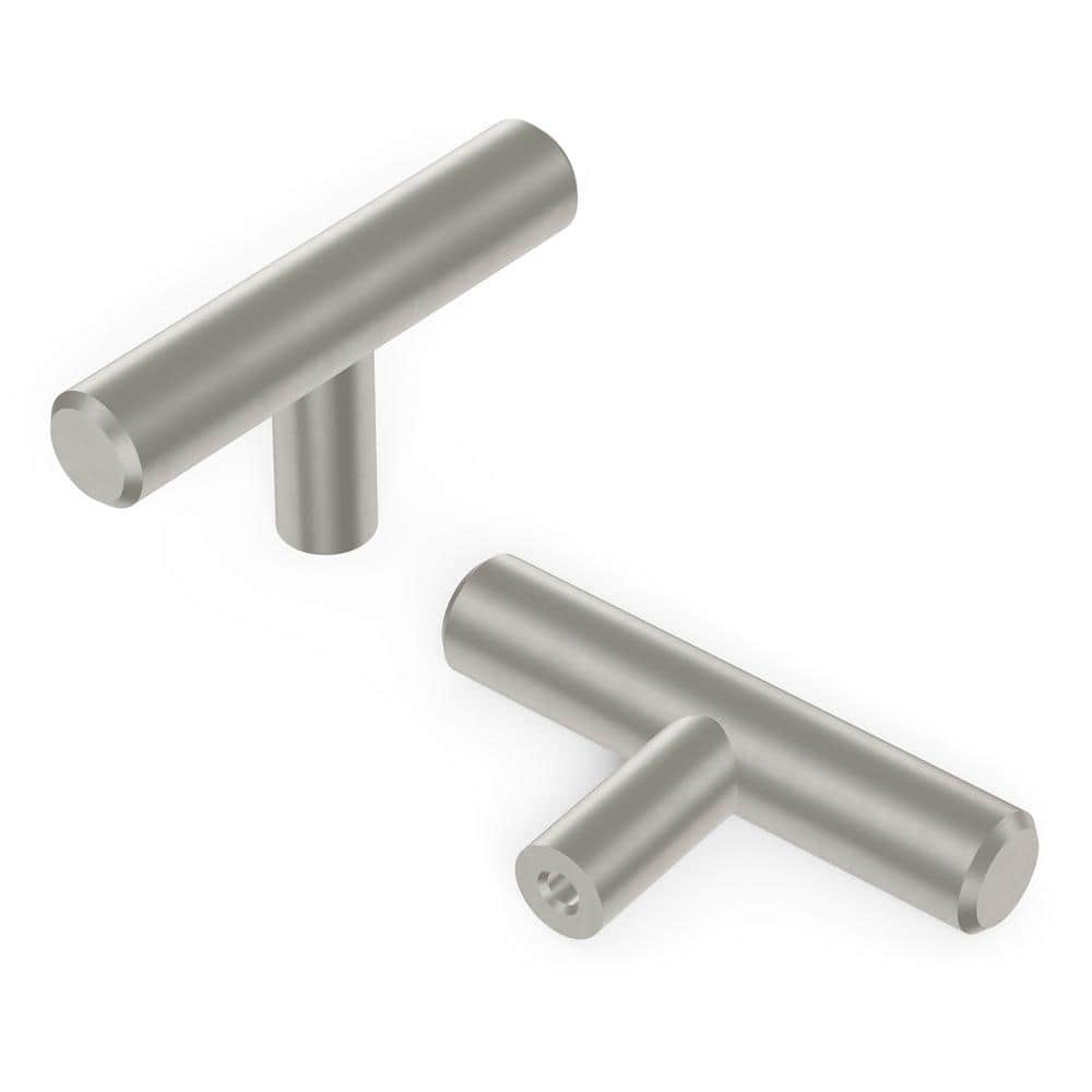 Bar Pulls 2-3/8 in. x 1/2 in. Brushed Stainless Steel Cabinet T-Shaped Knob (10-Pack) price history on PriceWatchPro