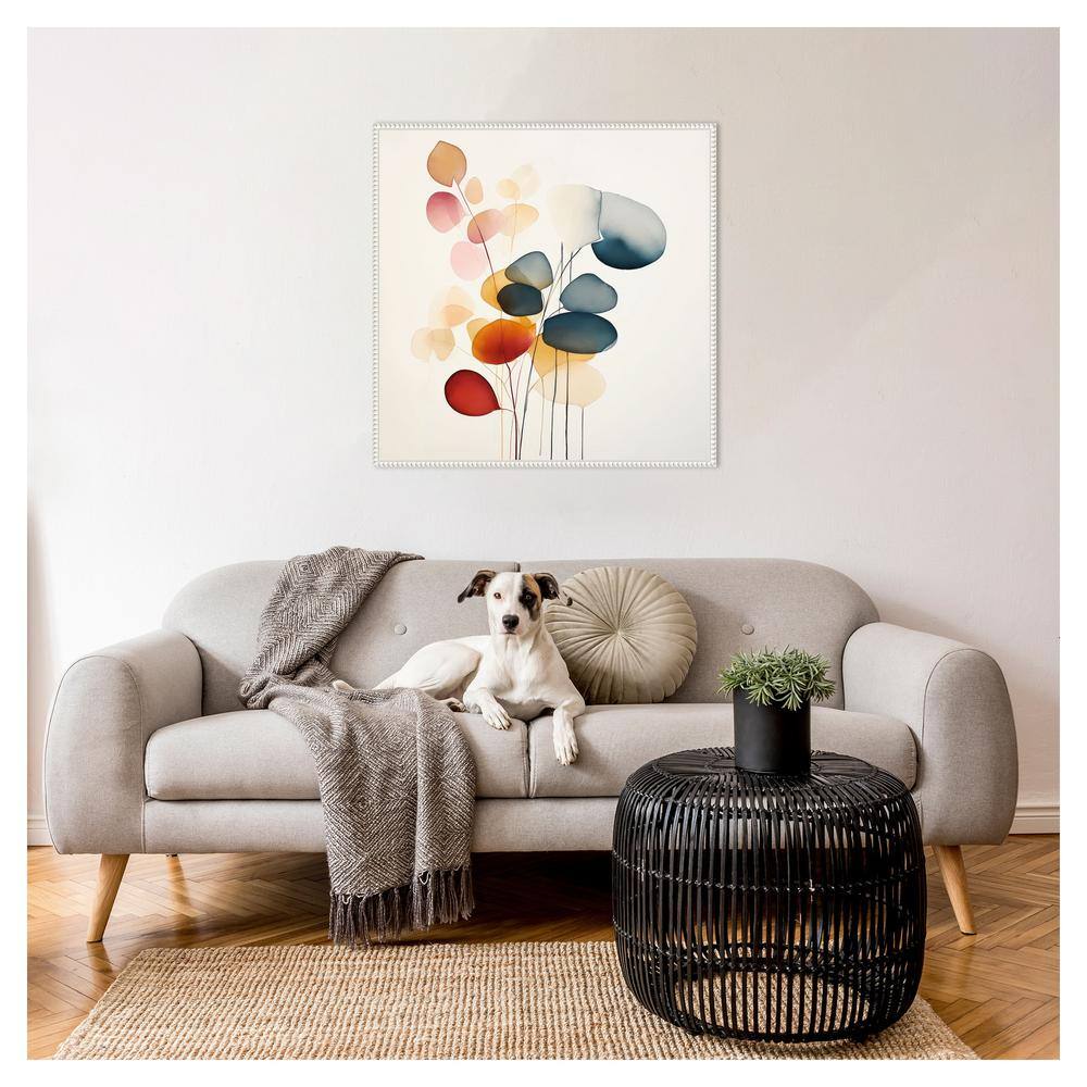 Fluid Floral Artistry II Abstract Canvas Print with White Frame