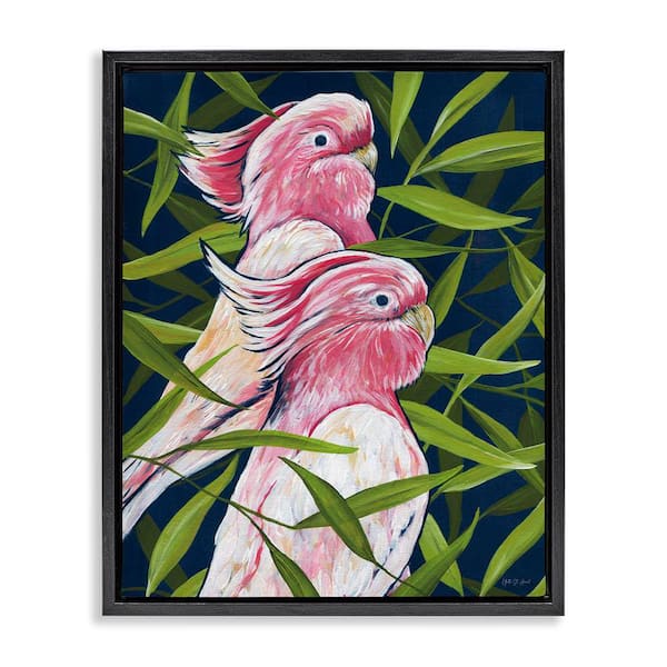 Stupell Industries Tropical Paradise Cockatoo by Yvette St. Amant Black Floater Frame Animal Graphic Art Print 21 in. x 17 in.