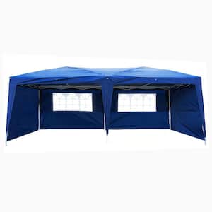 20 in. x 10 in. (3 m x 6 m) 2 Windows Practical Waterproof Folding Tent, Blue