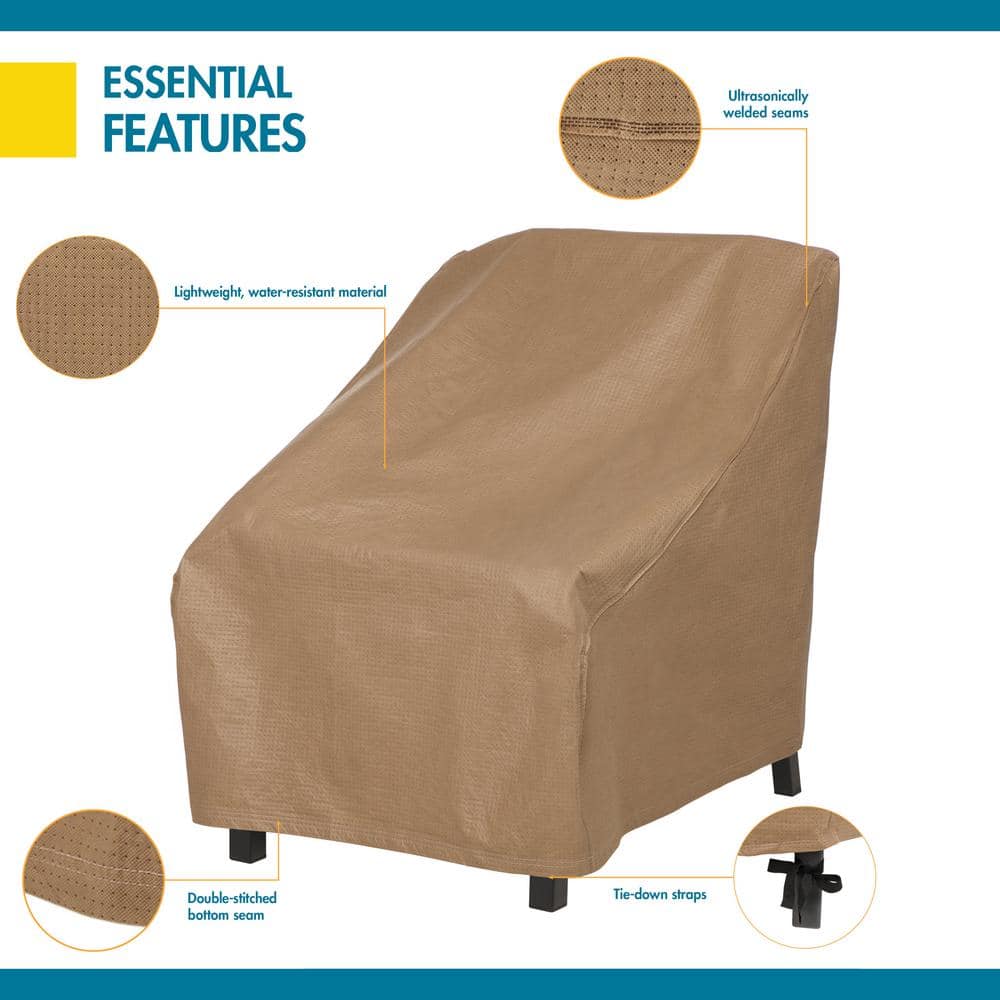 Latte Water-Resistant Polyethylene Patio Chair Cover