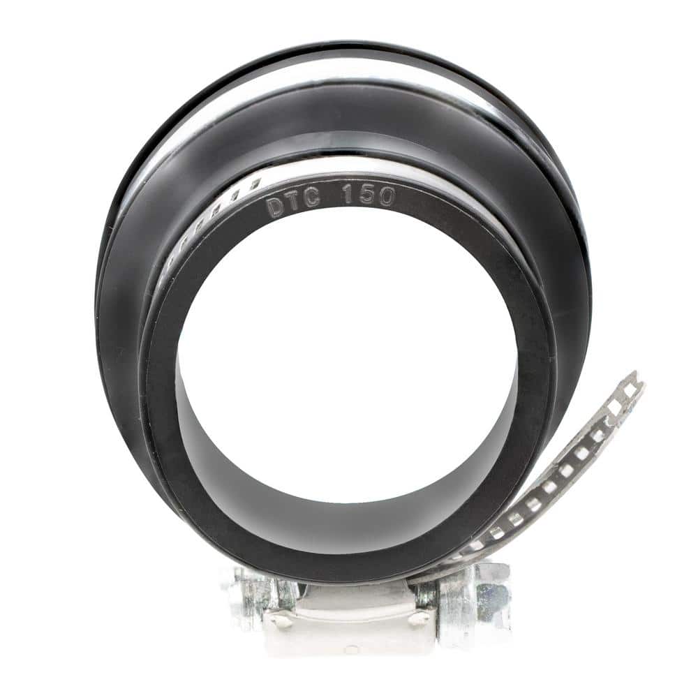 Fernco Schedule 40 1-1/2 in. PVC Hub Connector with Stainless Steel Clamps