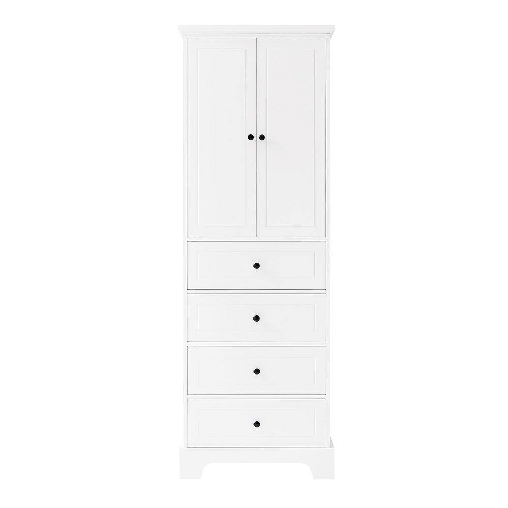 24 in. W x 16 in. D x 68 in. H White MDF Freestanding Linen Cabinet with Adjustable Shelf price history on PriceWatchPro