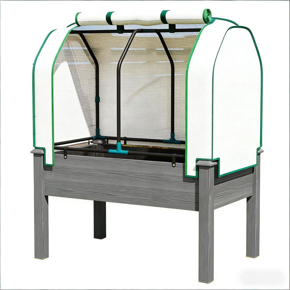 Dark Gray Fir Wood and Steel Raised Garden Planter Box with Cover and Legs (35.4 in. L x 21.7 in. W x 46.9 in. H) price history on PriceWatchPro