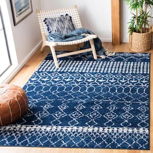 Tulum Navy/Ivory 5 ft. x 5 ft. Square Moroccan Area Rug