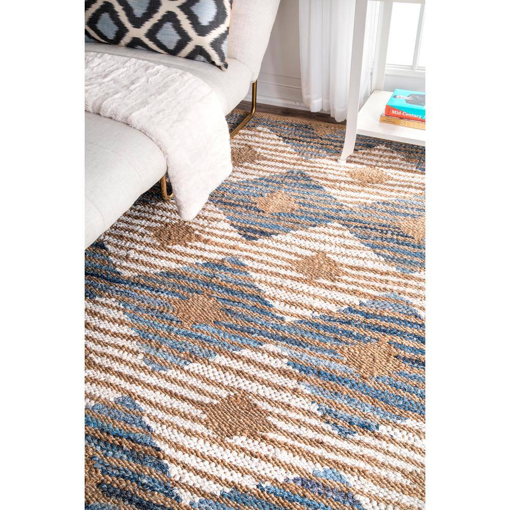 Handmade Off-White Cotton & Jute Braided 30" Runner Rug
