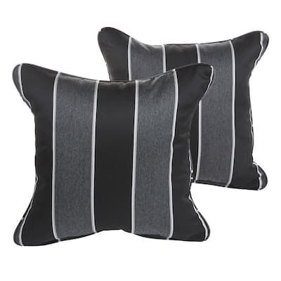 Sorra Home Sunbrella Peyton Granite Outdoor Corded Throw Pillows (2-Pack)