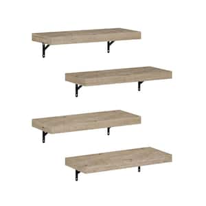 Tanna 1.65 in. Tall Natural Wood Floating Bookcase (Set of 4)