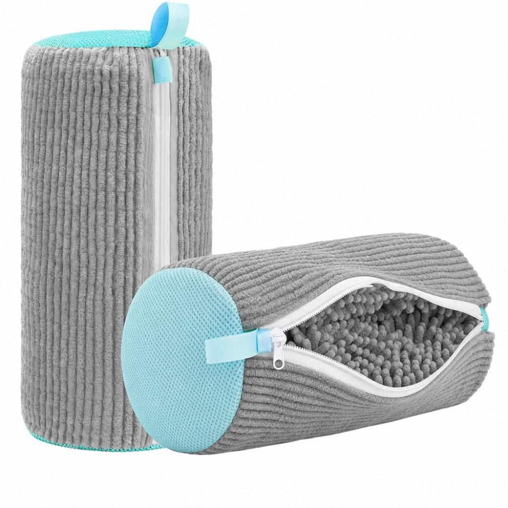 Numhew Gray Shoe Washing Bags, 2 Pack Microfiber 360° Cleaning