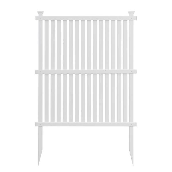 cadeninc 3 ft. W x 4 ft. H White Vinyl Privacy Screen Panels Kit - Fence-LQB1-101